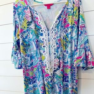 EUC Lilly Pulitzer tunic I wish you were here size M